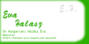 eva halasz business card