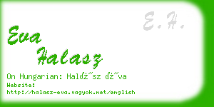 eva halasz business card